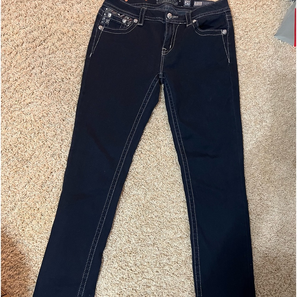 Miss me jeans.  Brand new.  Size 29 mid-rise skinny.  Dark blue. Great condition